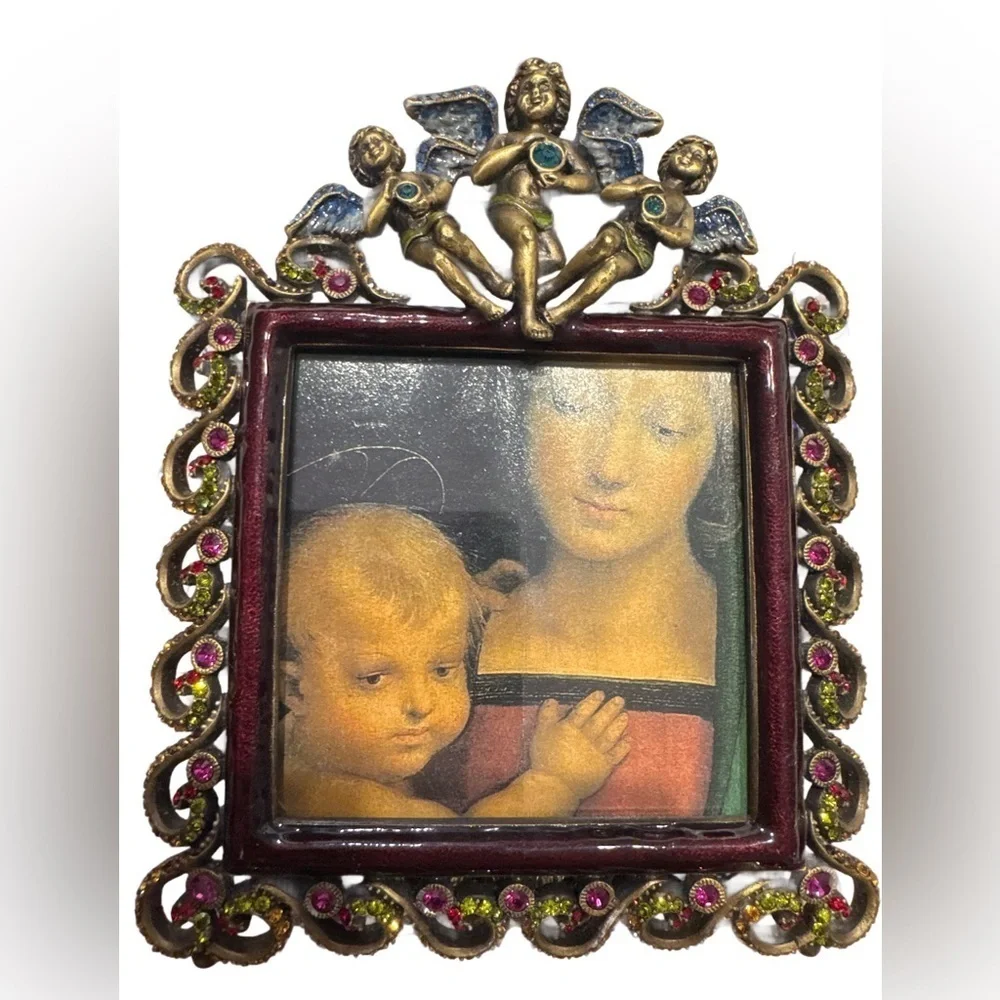 JAY STRONGWATER 3 ANGEL’s FRAME. SWAROVSKI CRYSTAL & ENAMEL